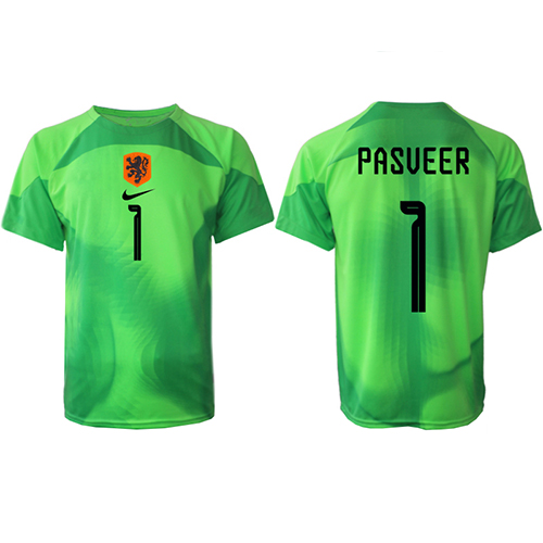 Niederlande Remko Pasveer #1 Torwart Fußballbekleidung Heimtrikot WM 2022 Kurzarm